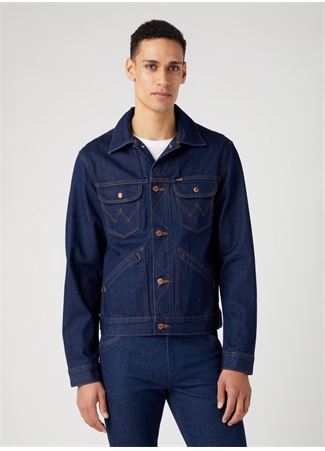 Wrangler Lacivert Erkek Regular Fit Denim Ceket W4MJ73401 124MJ