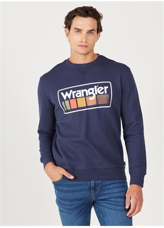 Wrangler Bisiklet Yaka Lacivert Erkek Sweatshırt W646H1114 Bisiklet Yaka Sweatshirt_1