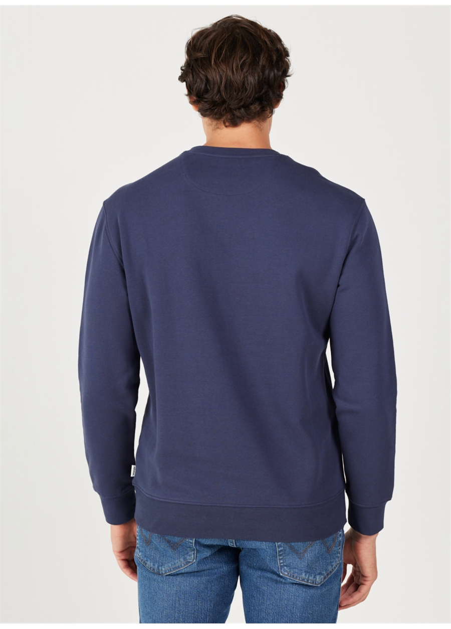 Wrangler Bisiklet Yaka Lacivert Erkek Sweatshırt W646H1114 Bisiklet Yaka Sweatshirt_4