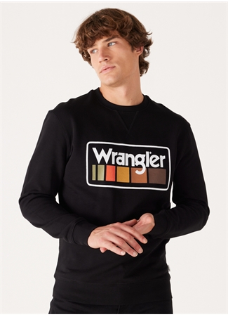 Wrangler Bisiklet Yaka Siyah Erkek Sweatshırt W646H1001 Bisiklet Yaka Sweatshirt