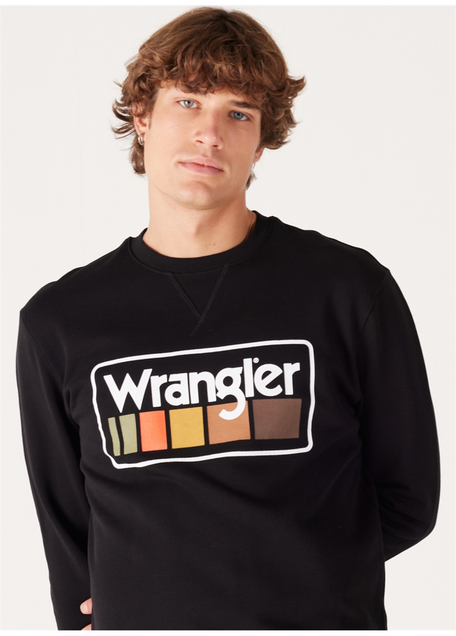 Wrangler Bisiklet Yaka Siyah Erkek Sweatshırt W646H1001 Bisiklet Yaka Sweatshirt_1