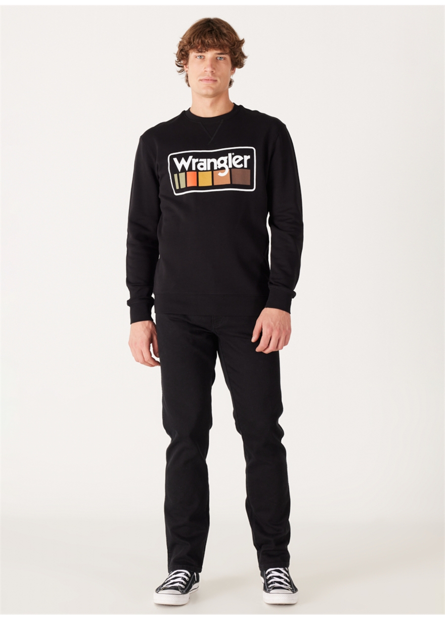 Wrangler Bisiklet Yaka Siyah Erkek Sweatshırt W646H1001 Bisiklet Yaka Sweatshirt_3