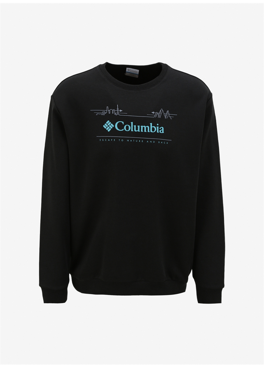 Columbia Siyah Erkek O Yaka Baskılı Sweatshirt CS0329010_CS0329_0