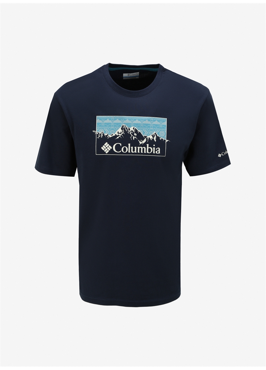 Columbia Koyu Lacivert Erkek O Yaka Baskılı T-Shirt CS0340466_CS0340