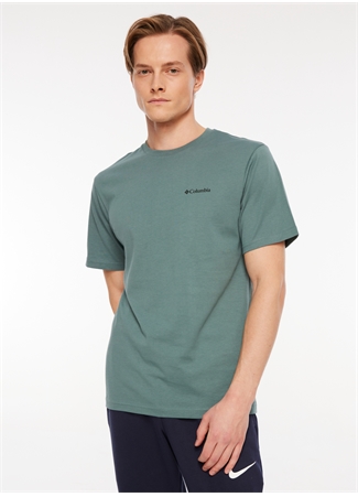 Columbia Yeşil Erkek O Yaka Baskılı T-Shirt CS0343346_CS0343_2