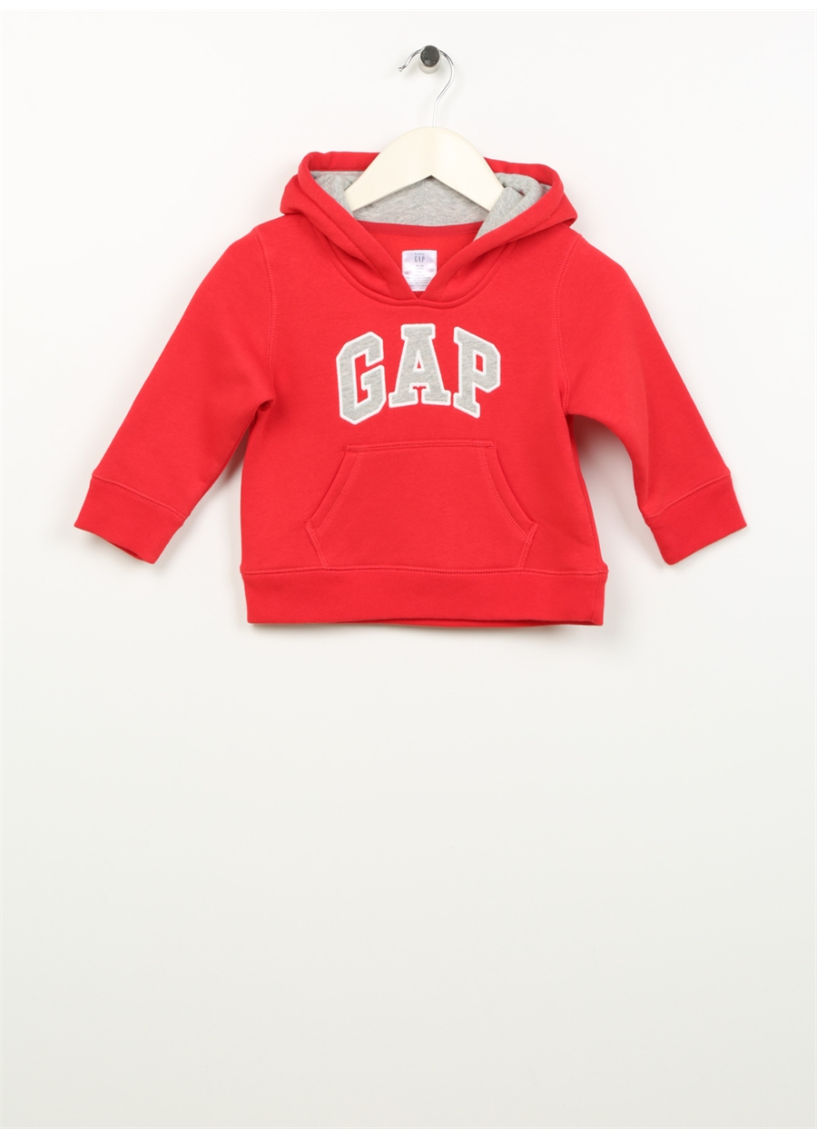 Gap Kapüşon Yaka Baskılı Kırmızı Bebek Eşofman Üstü 113991-A001