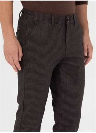 Pierre Cardin Normal Bel Normal Paça Slim Fit Kahve Erkek Pantolon NEVADA_4