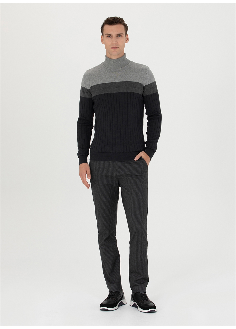 Pierre Cardin Normal Bel Normal Paça Slim Fit Antrasit Erkek Pantolon NEVADA_2