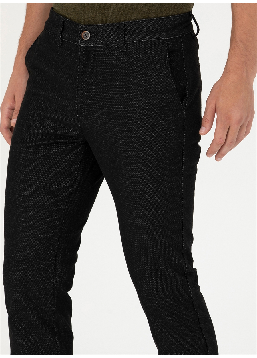 Pierre Cardin Normal Bel Normal Paça Slim Fit Siyah Erkek Pantolon PARAGUAY_5