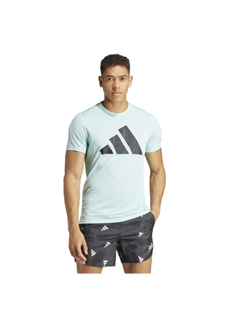 Adidas Mavi Erkek Bisiklet Yaka Baskılı T-Shirt IL2208 RUN IT BOS TEE SEFLAQ_0