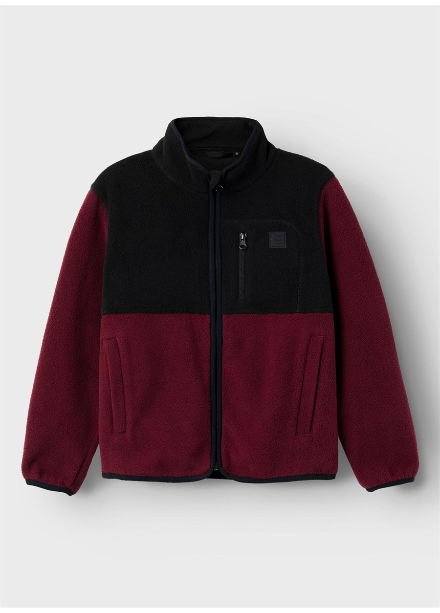 Name İt Bordo Kız Çocuk Fermuarlı Diyagonal Sweatmont NKNMEEKO FLEECE JACKET_0