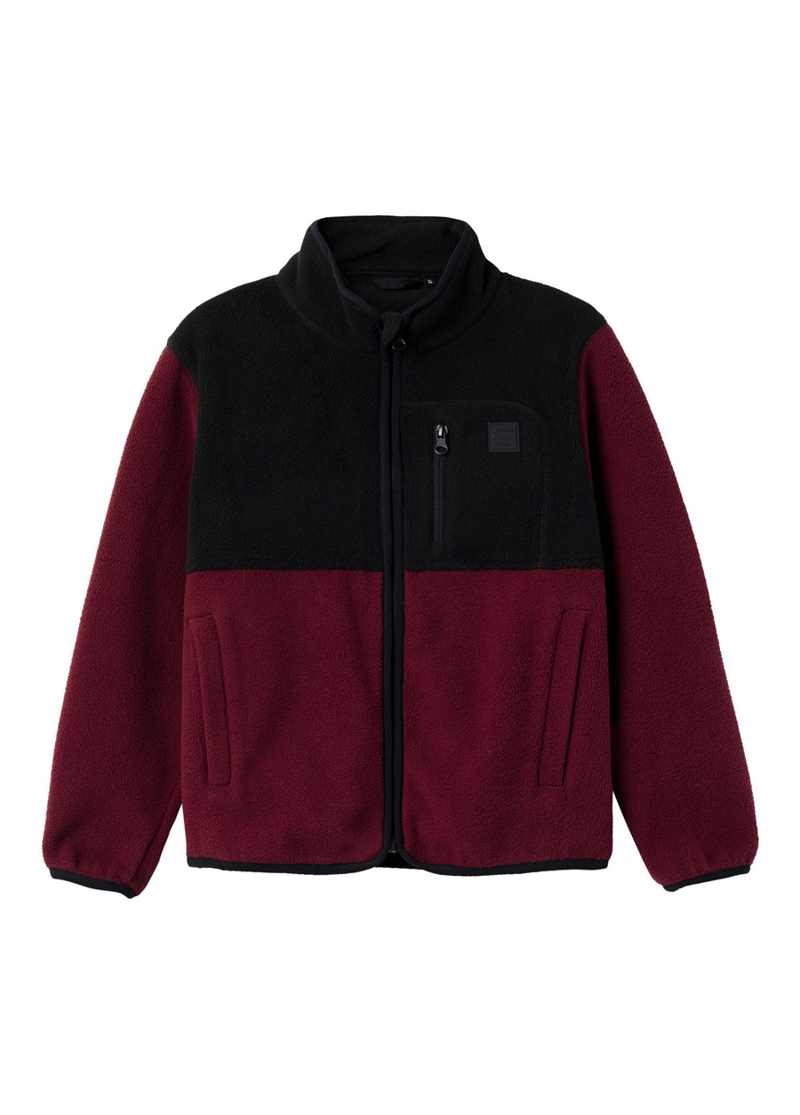 Name İt Bordo Kız Çocuk Fermuarlı Diyagonal Sweatmont NKNMEEKO FLEECE JACKET_4