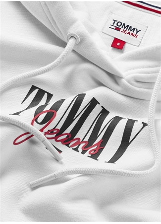 Tommy Jeans Kapüşon Yaka Beyaz Kadın Sweatshırt DW0DW16397YBR_2