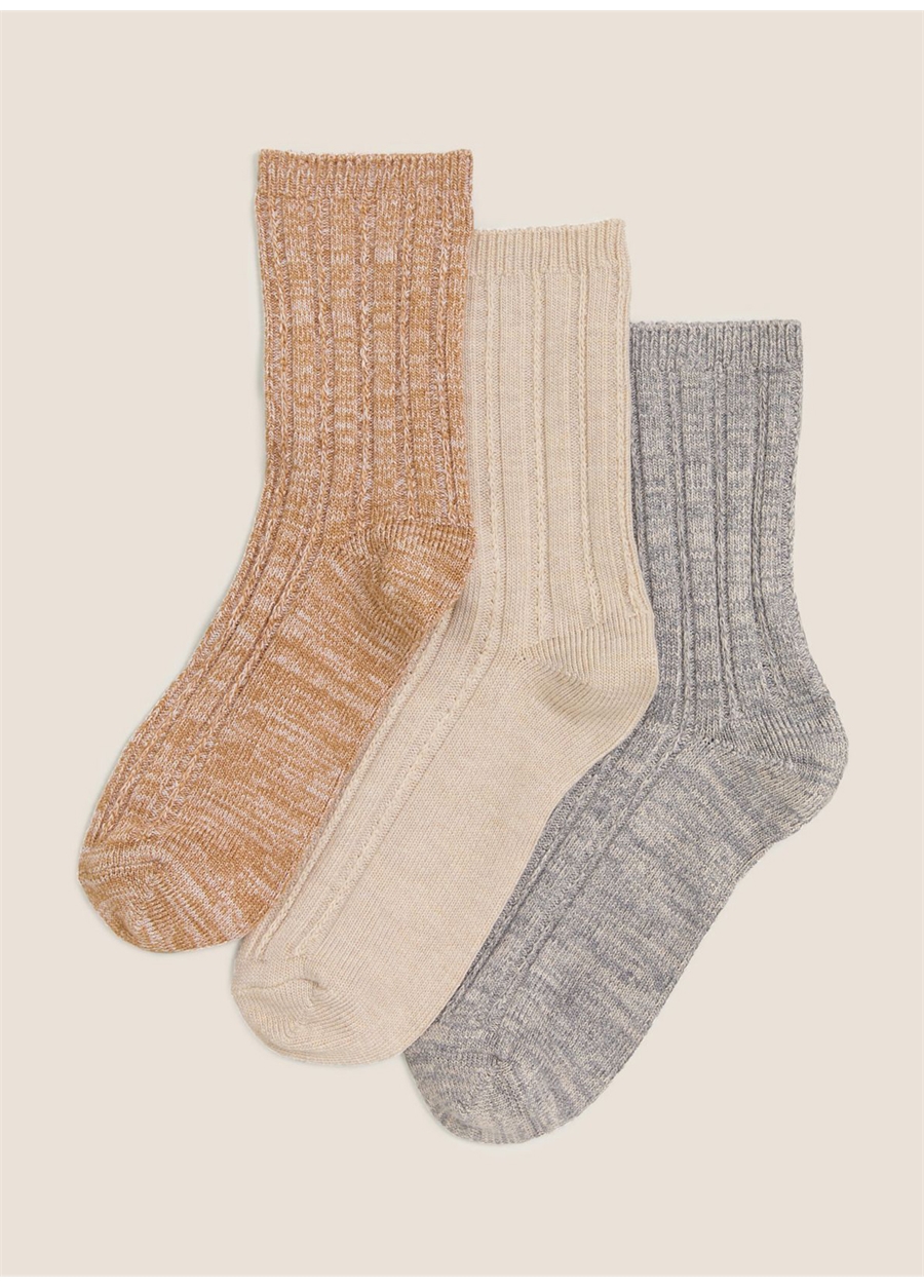 Marks & Spencer Bej - Gri Kadın Çorap 2351