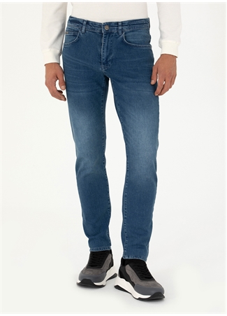 Pierre Cardin Normal Bel Normal Paça Slim Fit Mavi Erkek Denim Pantolon BADEMA_1