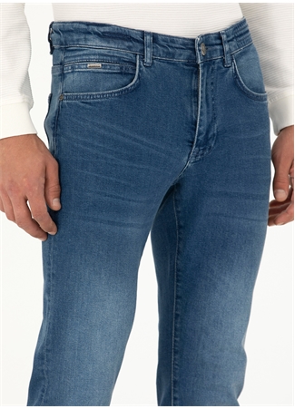 Pierre Cardin Normal Bel Normal Paça Slim Fit Mavi Erkek Denim Pantolon BADEMA_4