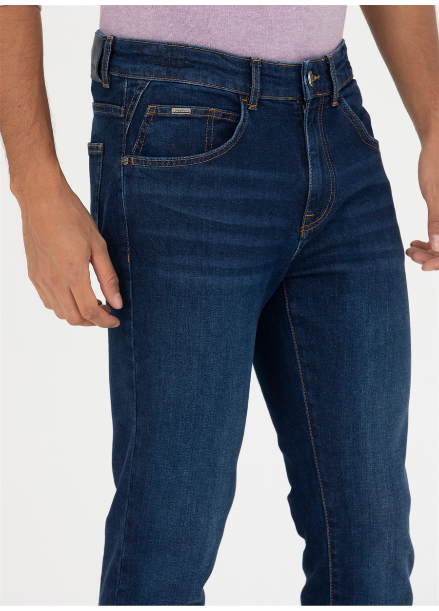 Pierre Cardin Normal Bel Normal Paça Slim Fit Lacivert Erkek Denim Pantolon BADELA_4