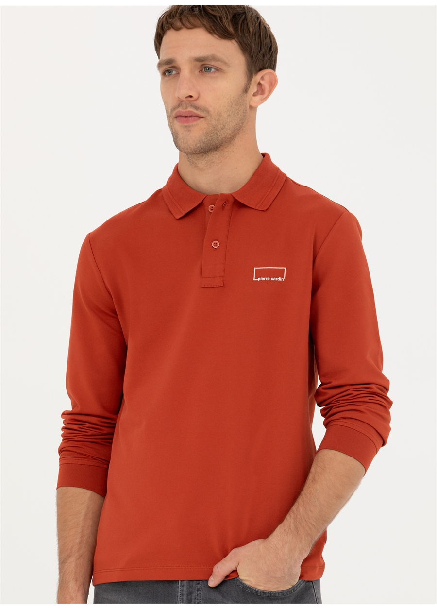 Pierre Cardin Polo Yaka Kiremit Erkek Sweatshırt ELIT-K_2