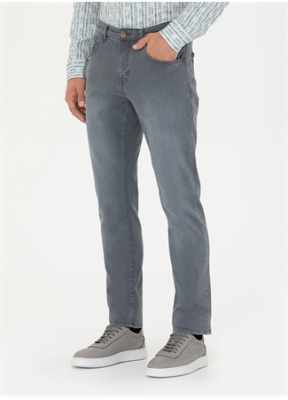 Pierre Cardin Normal Bel Normal Paça Straight Gri Erkek Denim Pantolon GUANA_0