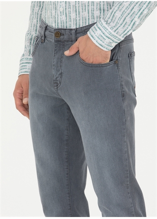 Pierre Cardin Normal Bel Normal Paça Straight Gri Erkek Denim Pantolon GUANA_4