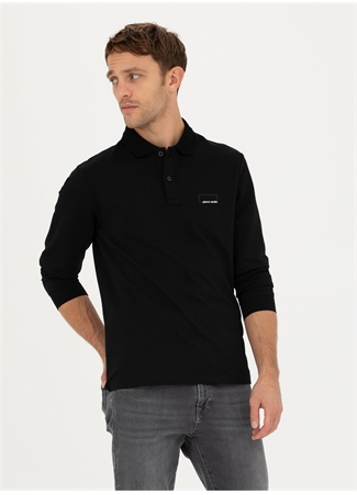 Pierre Cardin Polo Yaka Siyah Erkek Sweatshırt ELIT-K_0