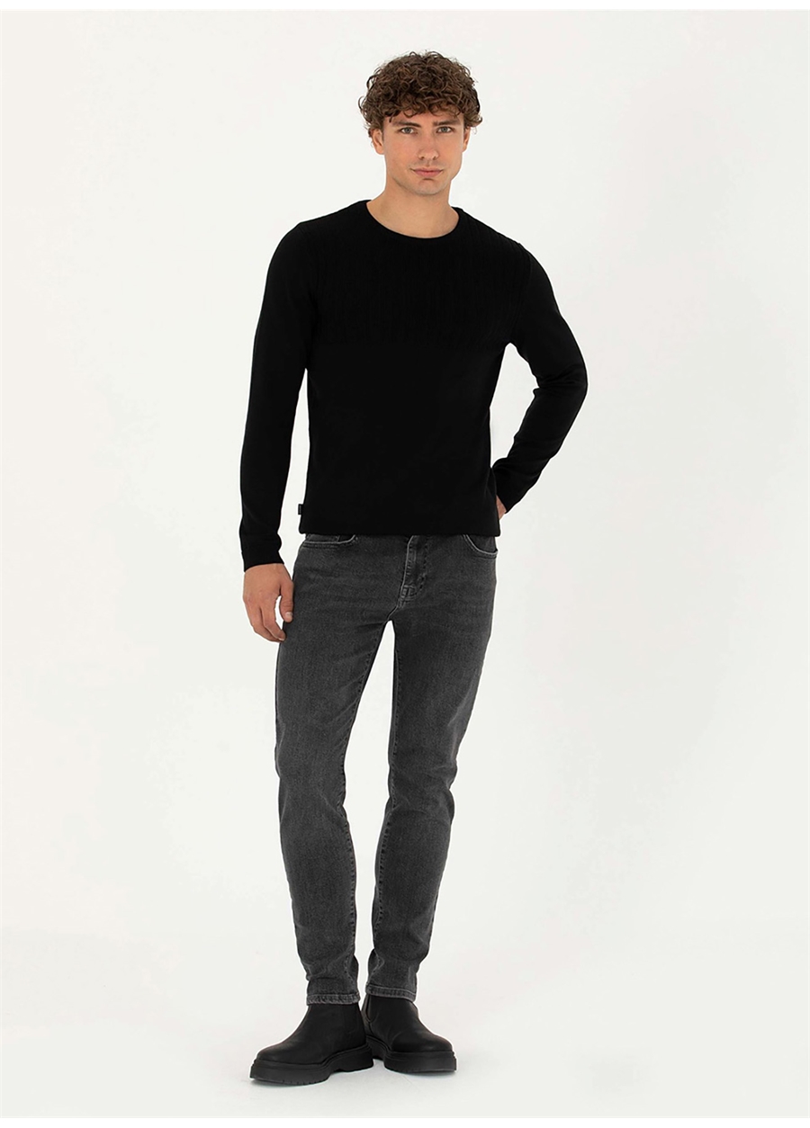 Pierre Cardin Normal Bel Normal Paça Slim Fit Antrasit Erkek Denim Pantolon LAPENA_0