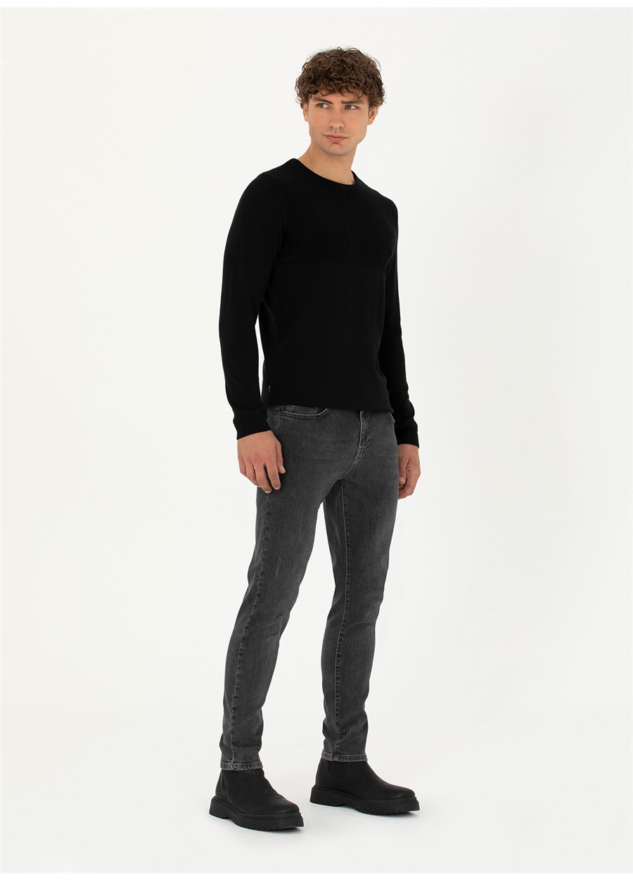 Pierre Cardin Normal Bel Normal Paça Slim Fit Antrasit Erkek Denim Pantolon LAPENA_2