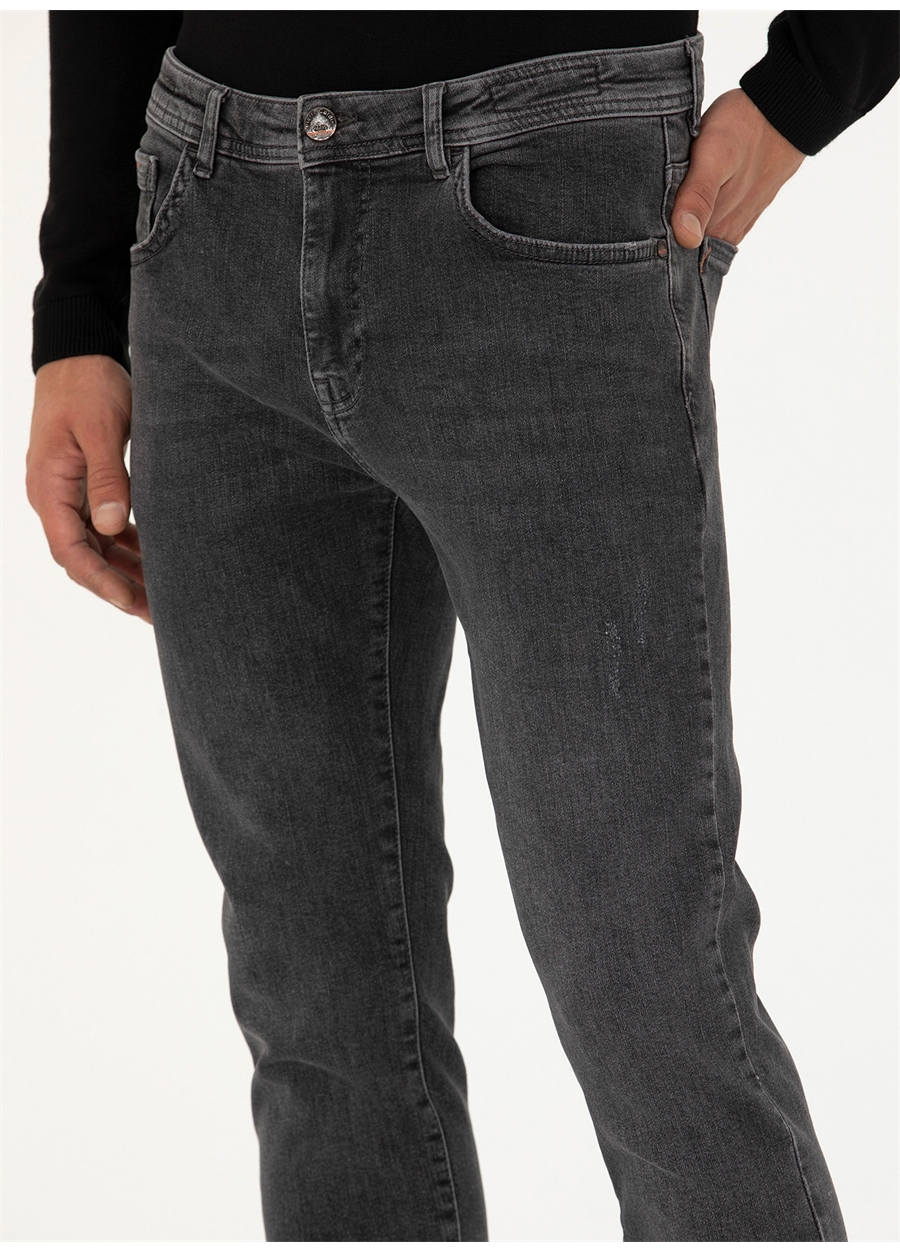 Pierre Cardin Normal Bel Normal Paça Slim Fit Antrasit Erkek Denim Pantolon LAPENA_5