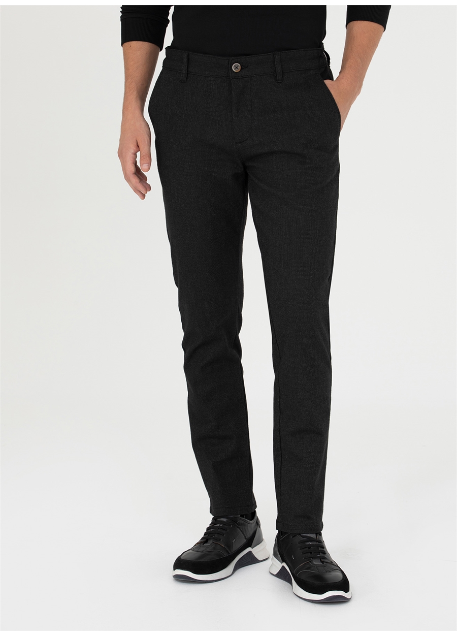 Pierre Cardin Normal Bel Normal Paça Slim Fit Siyah Erkek Pantolon MARVINA_1