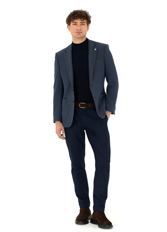 Pierre Cardin Normal Bel Normal Paça Slim Fit Lacivert Erkek Pantolon MARVINA