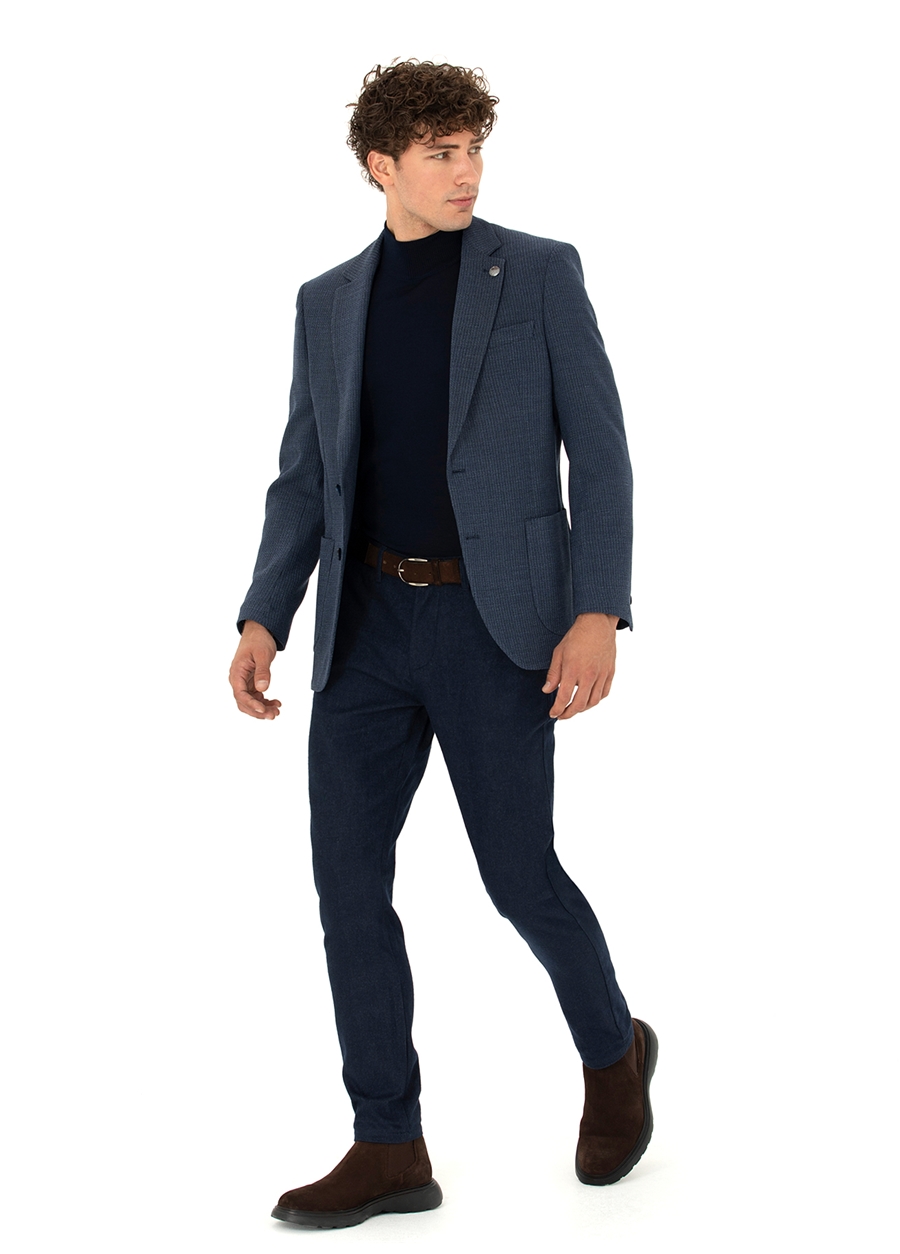 Pierre Cardin Normal Bel Normal Paça Slim Fit Lacivert Erkek Pantolon MARVINA_2