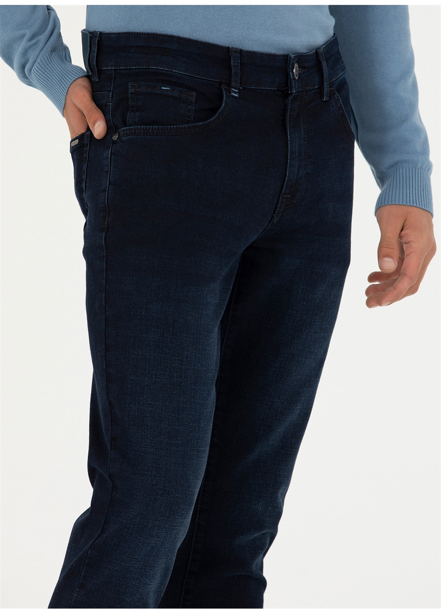 Pierre Cardin Normal Bel Normal Paça Slim Fit Lacivert Erkek Denim Pantolon YUKON_3