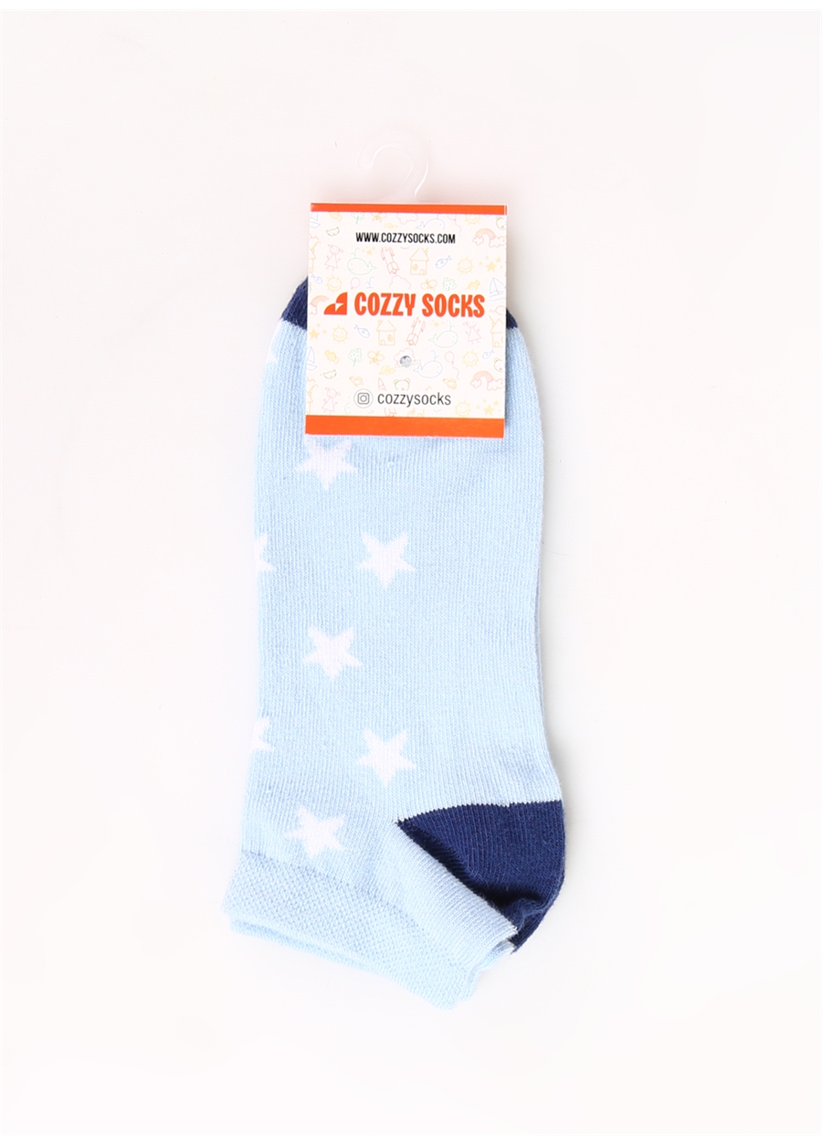 Cozzy Socks Mavi Erkek Çocuk Patik Çorap COZZY Yıldız Desenli Mavi