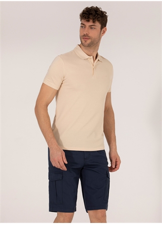 Pierre Cardin Düz Bej Erkek Polo T-Shirt ALTON-E