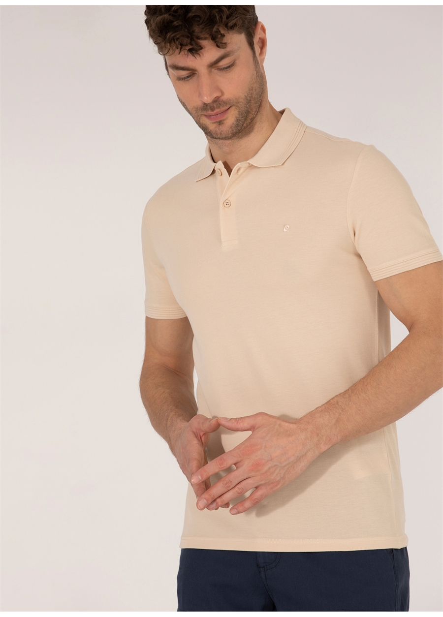 Pierre Cardin Düz Bej Erkek Polo T-Shirt ALTON-E_2