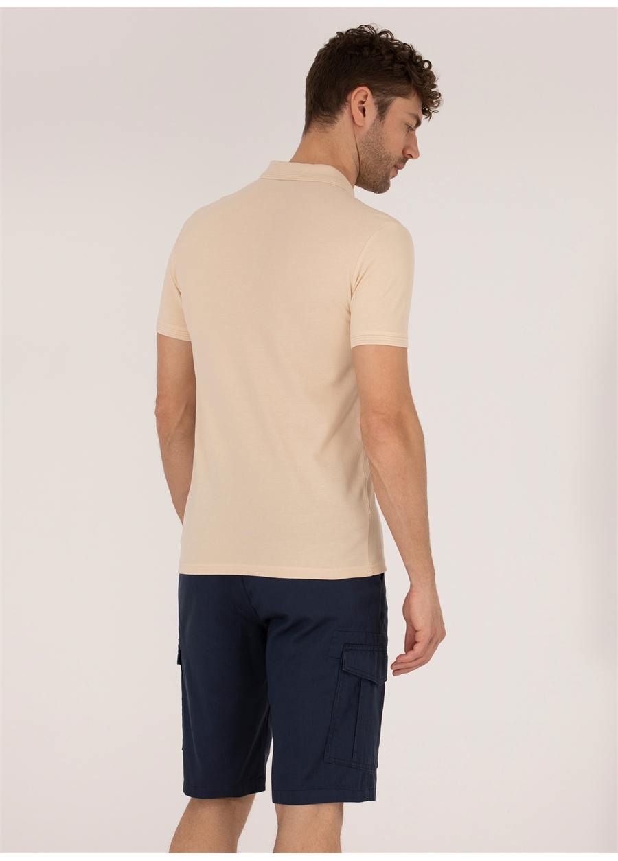 Pierre Cardin Düz Bej Erkek Polo T-Shirt ALTON-E_4