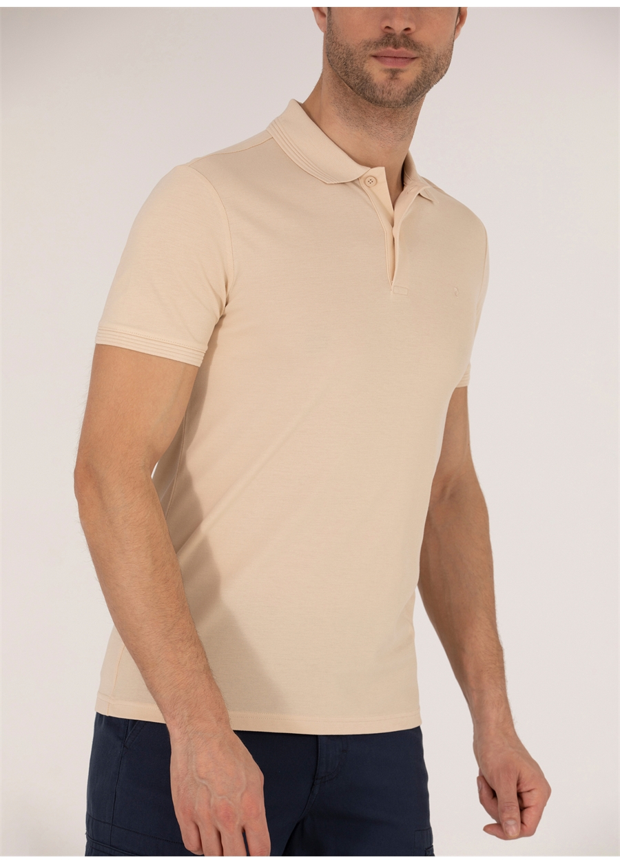 Pierre Cardin Düz Bej Erkek Polo T-Shirt ALTON-E_5