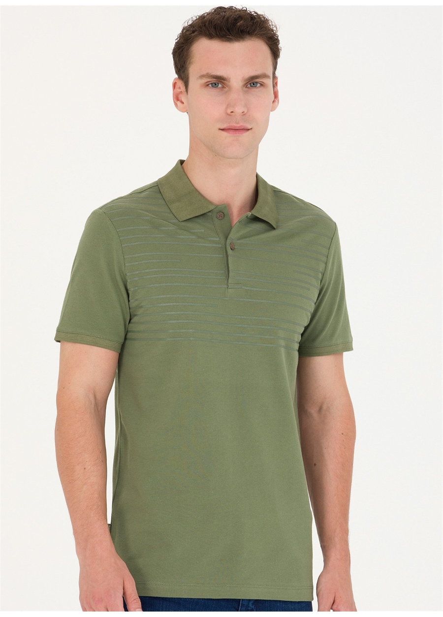 Pierre Cardin Baskılı Haki Erkek Polo T-Shirt PITINGA-E_0