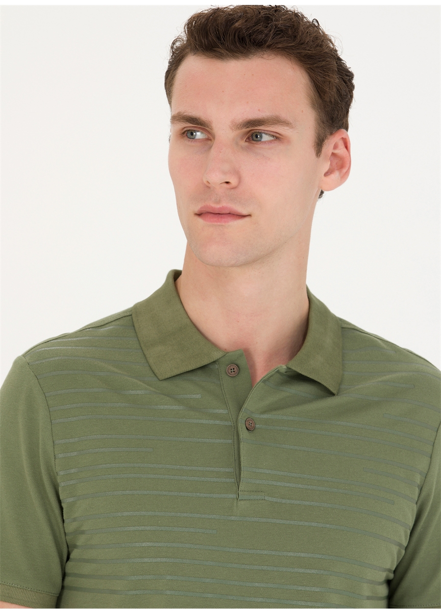 Pierre Cardin Baskılı Haki Erkek Polo T-Shirt PITINGA-E_1