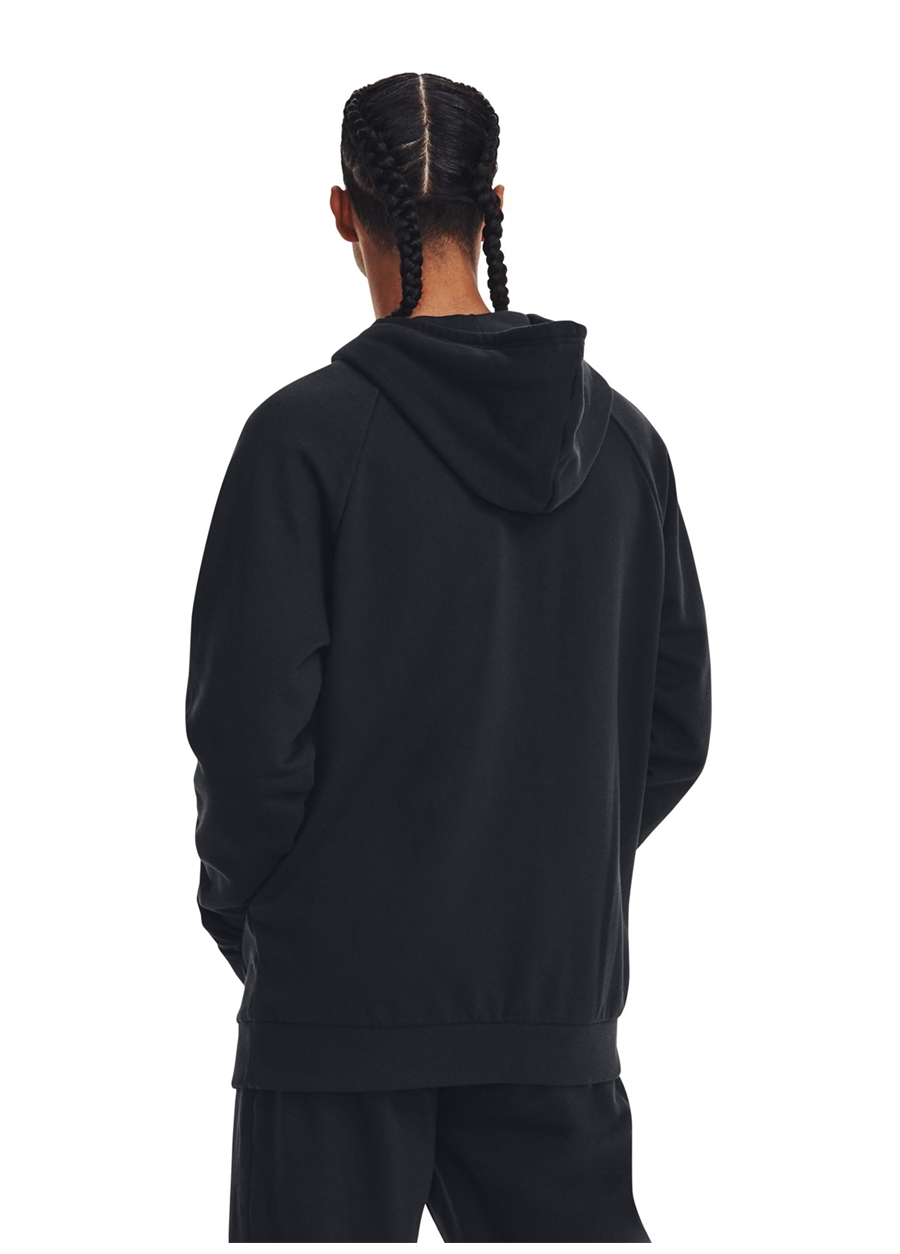 Under Armour Siyah Erkek Kapüşonlu Sweatshirt 1379758-001 UA Rival Fleece Logo HD_1