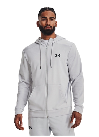 Under Armour Gri Erkek Kapüşonlu Sweatshirt 3357-014 UA Armour Fleece FZ Hoodie