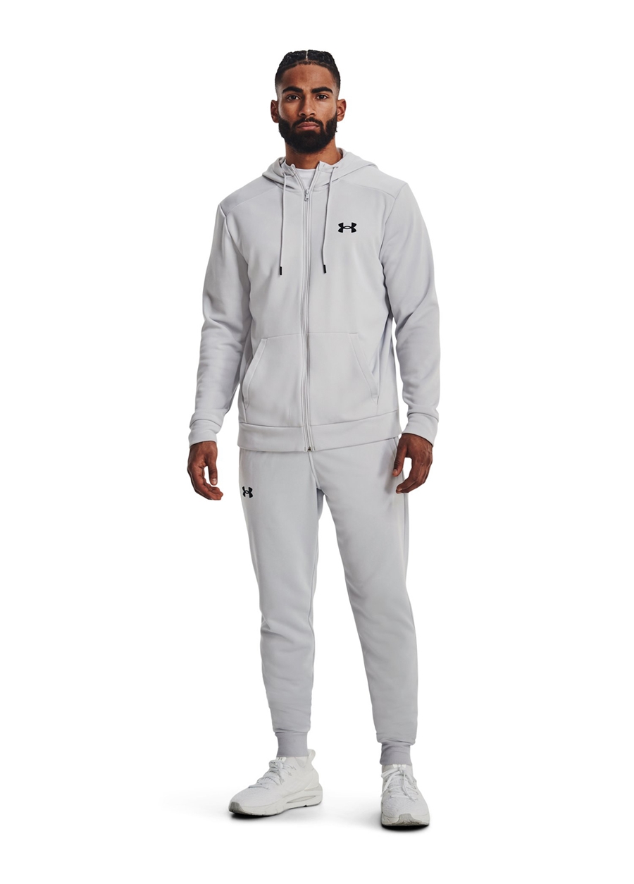 Under Armour Gri Erkek Kapüşonlu Sweatshirt 3357-014 UA Armour Fleece FZ Hoodie_2