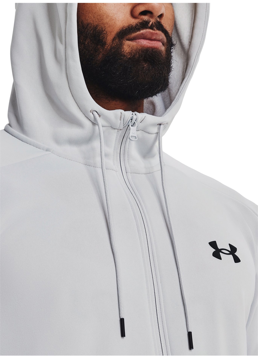 Under Armour Gri Erkek Kapüşonlu Sweatshirt 3357-014 UA Armour Fleece FZ Hoodie_3