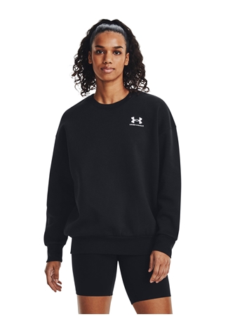 Under Armour Siyah Kadın Yuvarlak Yaka Sweatshirt 1379475-001 Essential Flc OS Crew