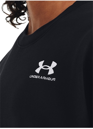 Under Armour Siyah Kadın Yuvarlak Yaka Sweatshirt 1379475-001 Essential Flc OS Crew_3