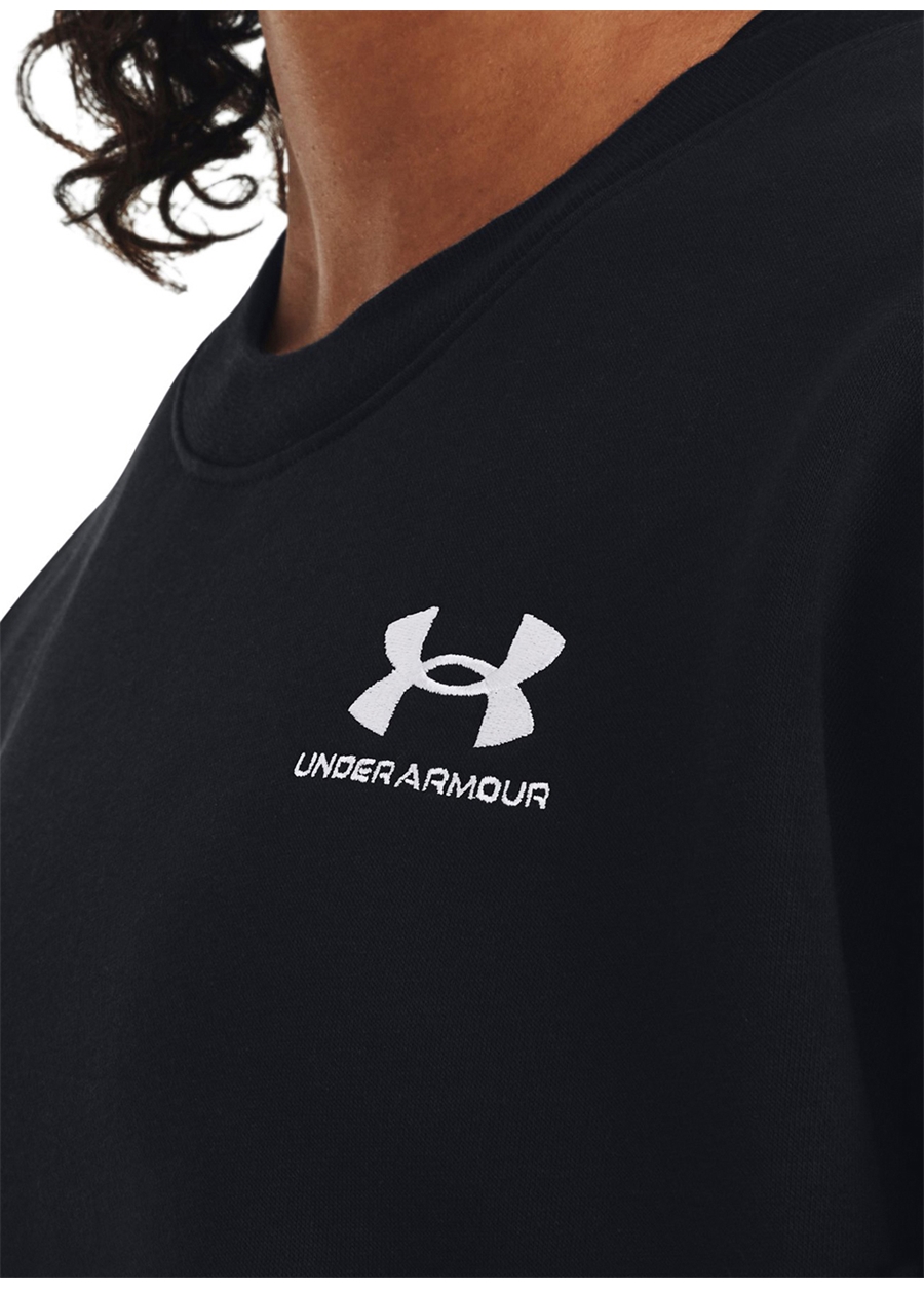 Under Armour Siyah Kadın Yuvarlak Yaka Sweatshirt 1379475-001 Essential Flc OS Crew_3