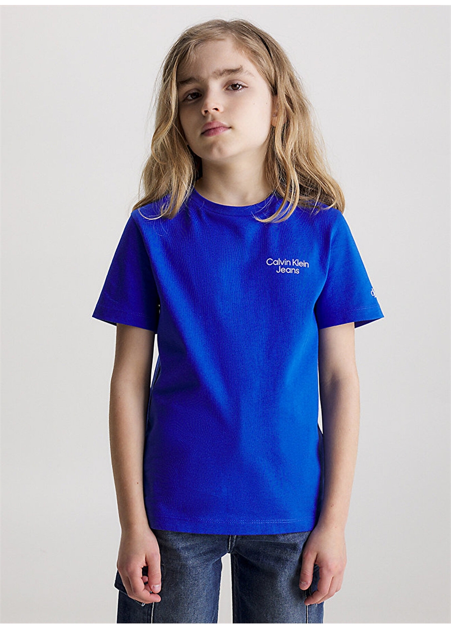 Calvin Klein Mavi Erkek Çocuk Gömlek IB0IB01900C6X