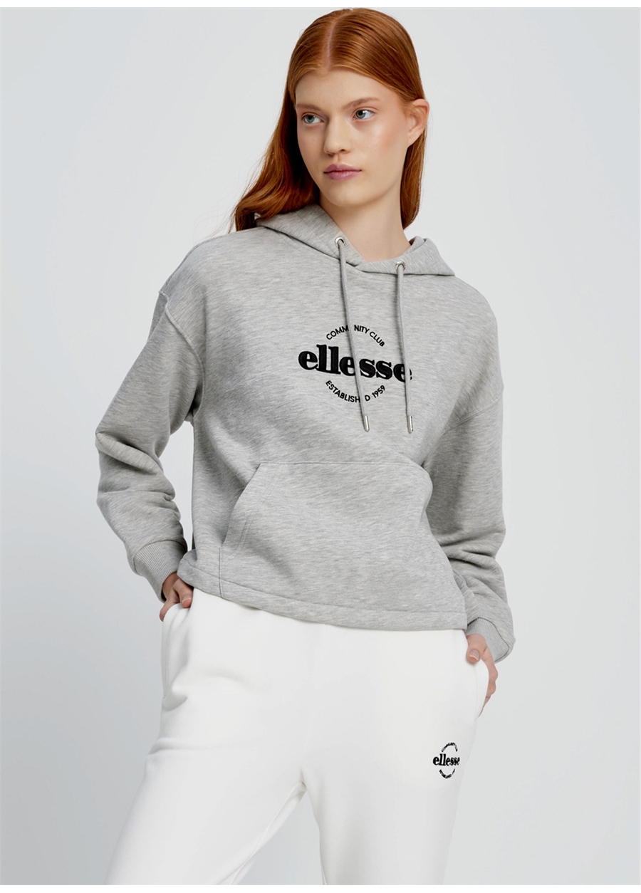 Ellesse Gri Melanj Kadın Kapüşonlu Sweatshirt EF037-GR