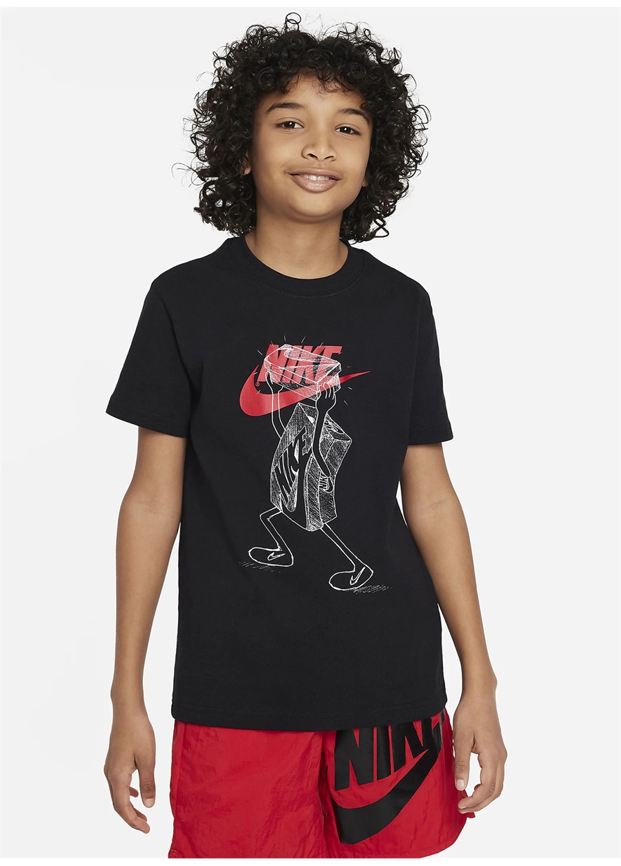 Nike Düz Siyah Erkek Çocuk T-Shirt FD3985-010 K NSW TEE BOXY FA23 1
