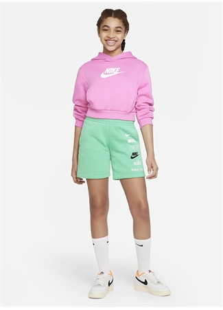 Nike Düz Kız Çocuk Pembe Sweatshırt FD2925-675 G NSW CLUB FLC CRP HDY_4